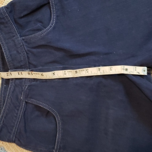 vintage high waist jeans SKIVA indigo denim pants with houses stitched on - Picture 6 of 12